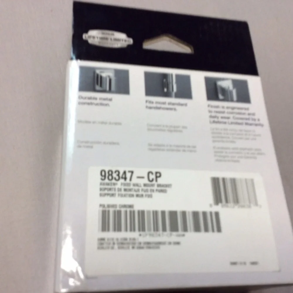 KOHLER K-98347-CP Awaken Fixed Wall Bracket Polished Chrome Brand New